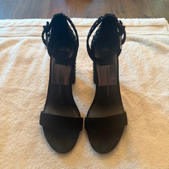 Dolce Vita Black Suede Studded Heels - Picture 2 of 5
